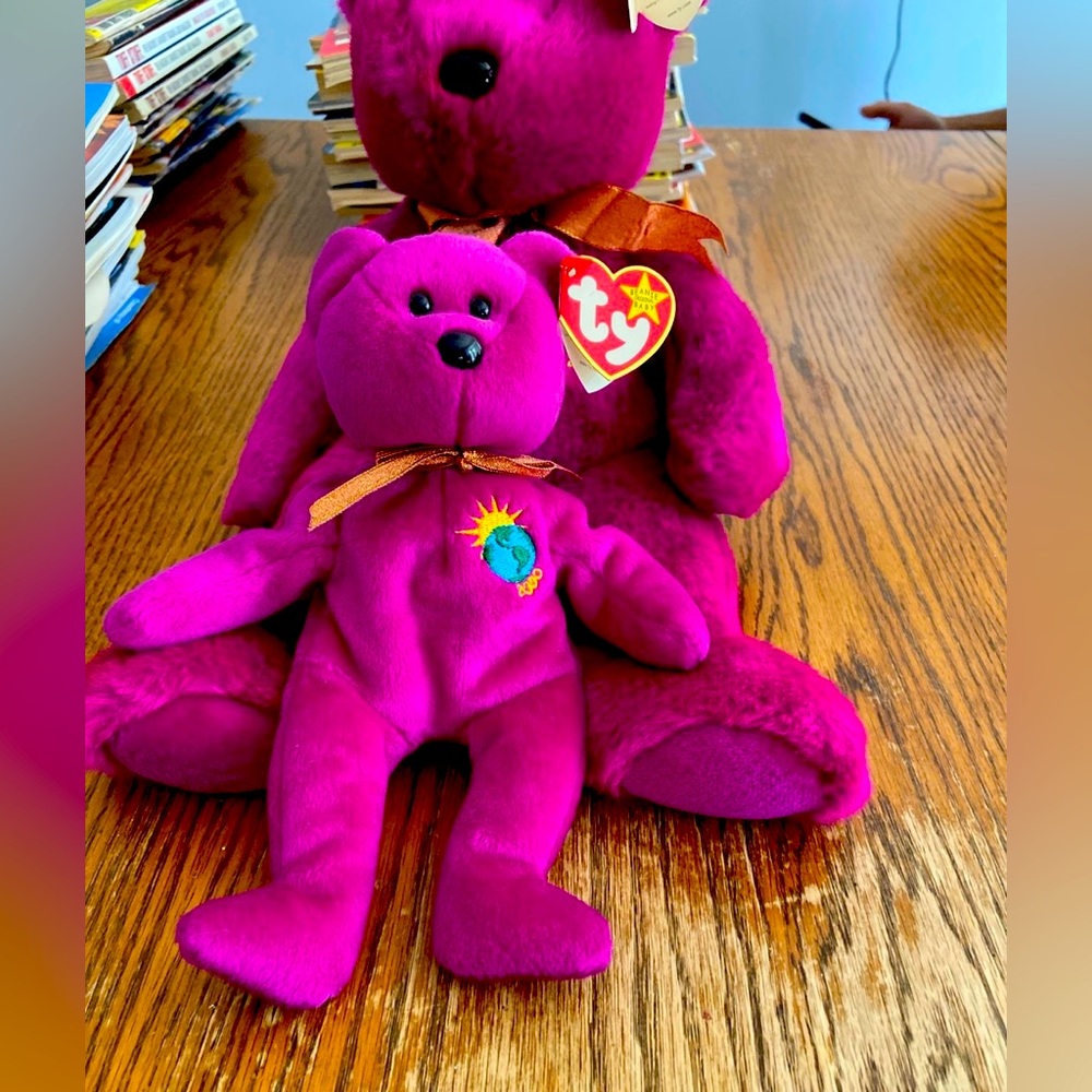 *BRAND NEW* *RARE* Millennium Bear Beanie Baby Beanie Buddy With Tag Errors
